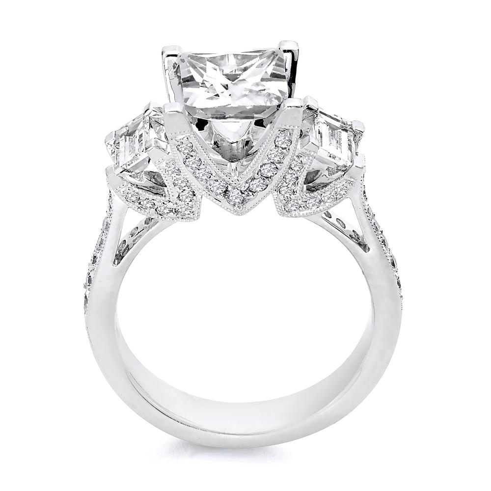 18k White Gold Princess Cut Diamond Engagement Ring