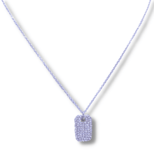 Load image into Gallery viewer, 14K White Gold Diamond Dog Tag Necklace
