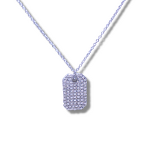 Load image into Gallery viewer, 14K White Gold Diamond Dog Tag Necklace
