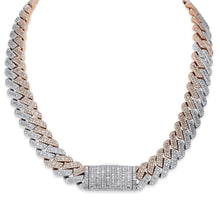 Load image into Gallery viewer, 14K 2-Tone White and Rose Gold Men&#39;s 22&quot; Cuban Diamond Chain
