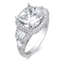 Load image into Gallery viewer, 18k White Gold Trapozoid Cut 1.34 Carat Diamond Engagement Ring
