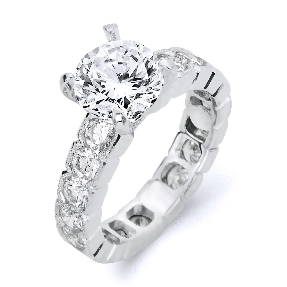 18k White Gold 2.22 Carat Diamond Engagement Ring