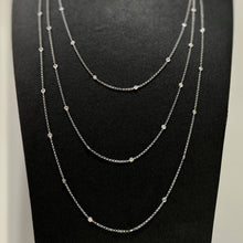 Load image into Gallery viewer, 18k White Gold Diamond Triple String Necklace
