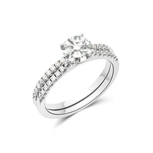 Load image into Gallery viewer, 18K White Gold Round Diamond Small Wire Micro Pave 2-Piece Set
