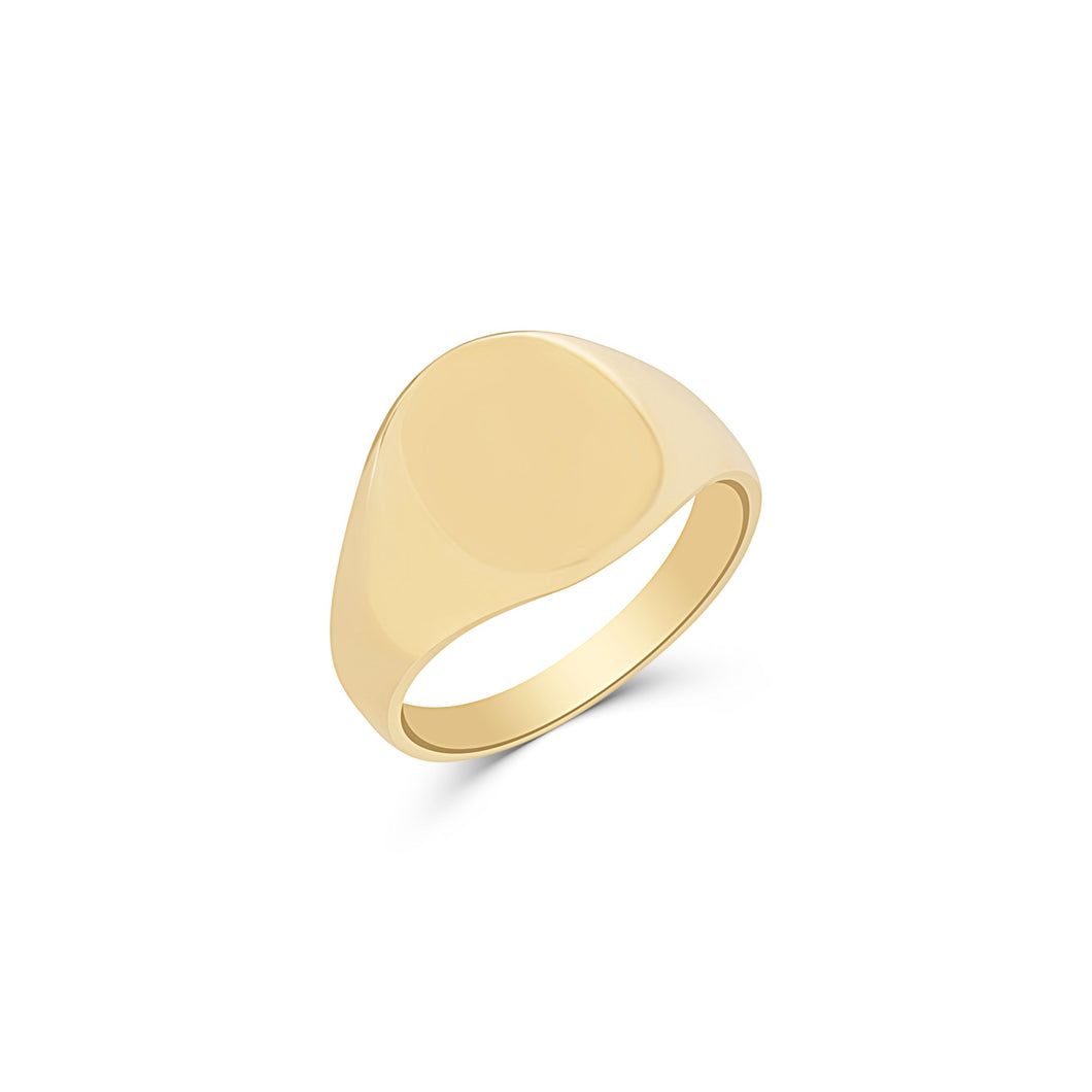 14k Yellow Gold Large Signet Ring