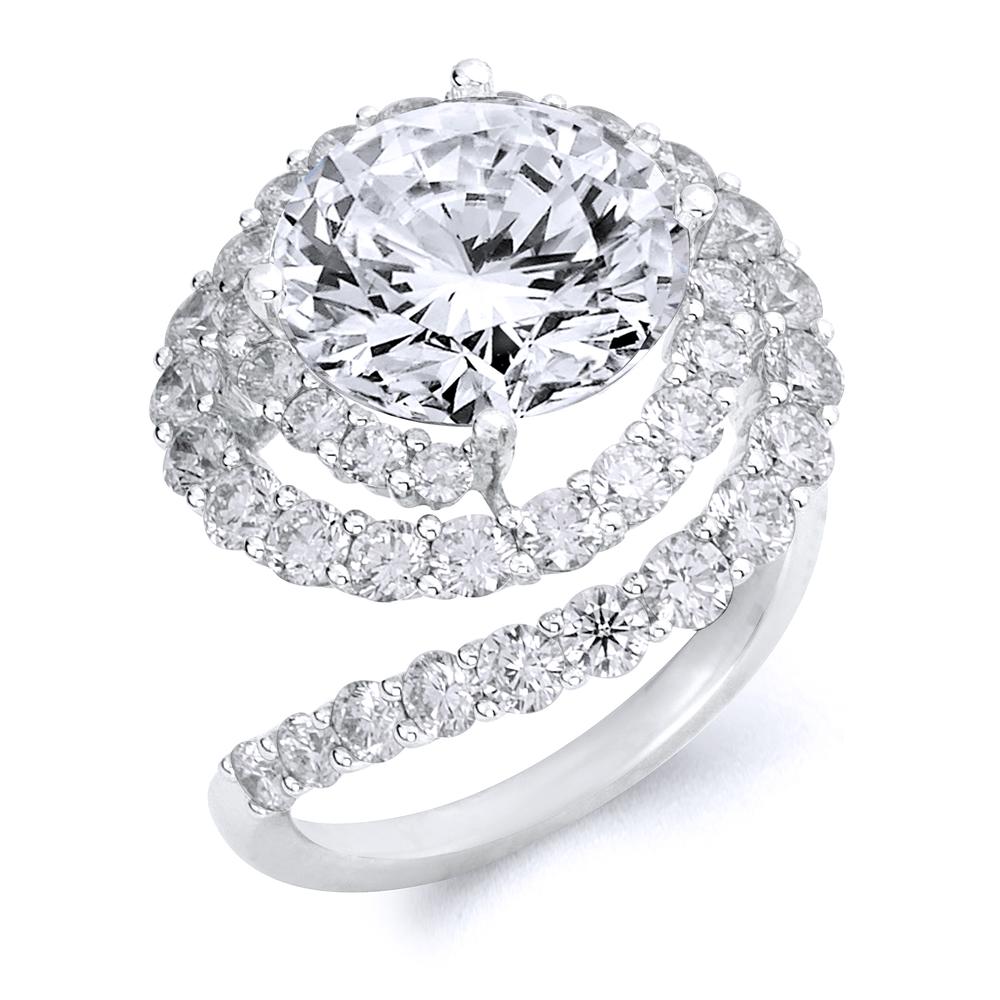 18k White Gold 2.71 Carat Diamond Engagement Ring