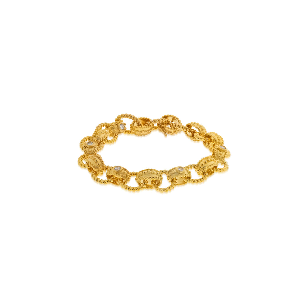18K Yellow Gold 2.66 Carat Diamond Bracelet
