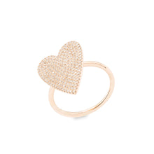 Load image into Gallery viewer, 14K Rose Gold Diamond Pave Heart Lady&#39;s Ring
