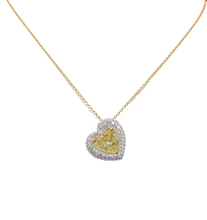 Load image into Gallery viewer, 18K White Gold Fancy Light Yellow Diamond Heart Pendant
