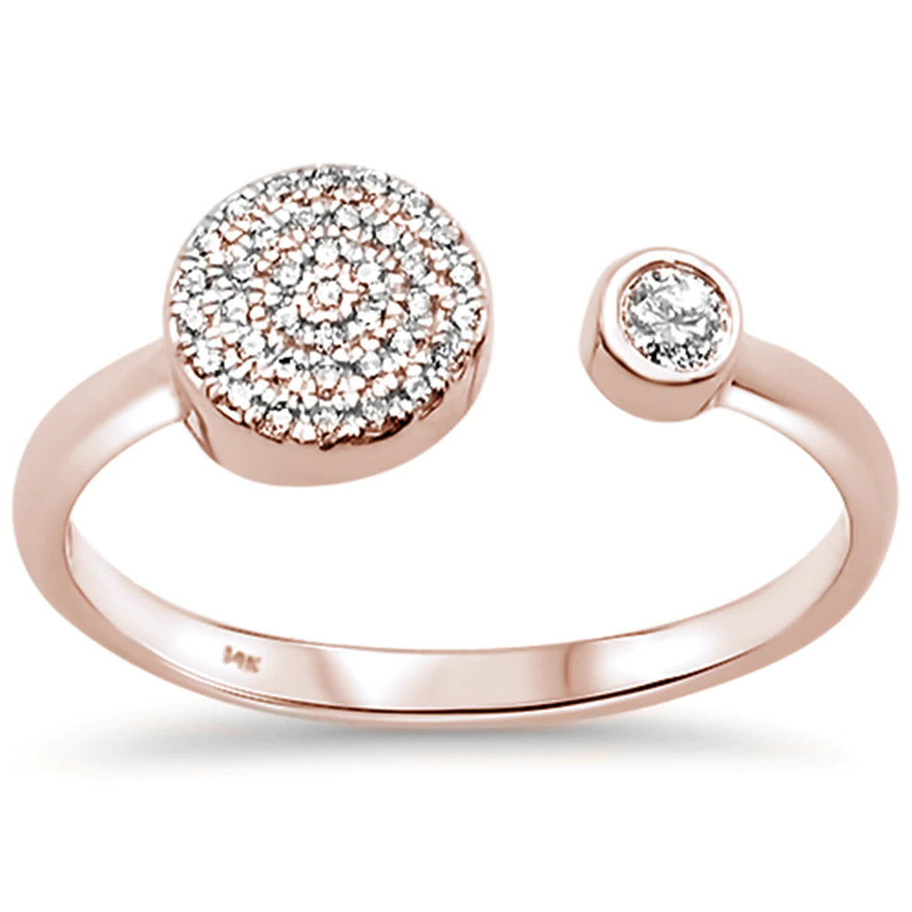 14kt Rose Gold Trendy Open Diamond Ring