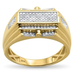 10K Yellow Gold Men's  Diamond Ring