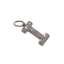 Load image into Gallery viewer, 19K White Gold &amp; Diamond Initial &quot;I&quot; Charm
