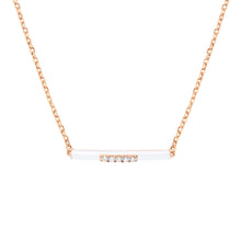 Load image into Gallery viewer, 14K Rose Gold White Enamel Diamond Necklace
