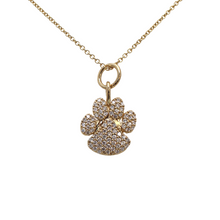 Load image into Gallery viewer, 19K Yellow Gold and Diamond Paw Charm
