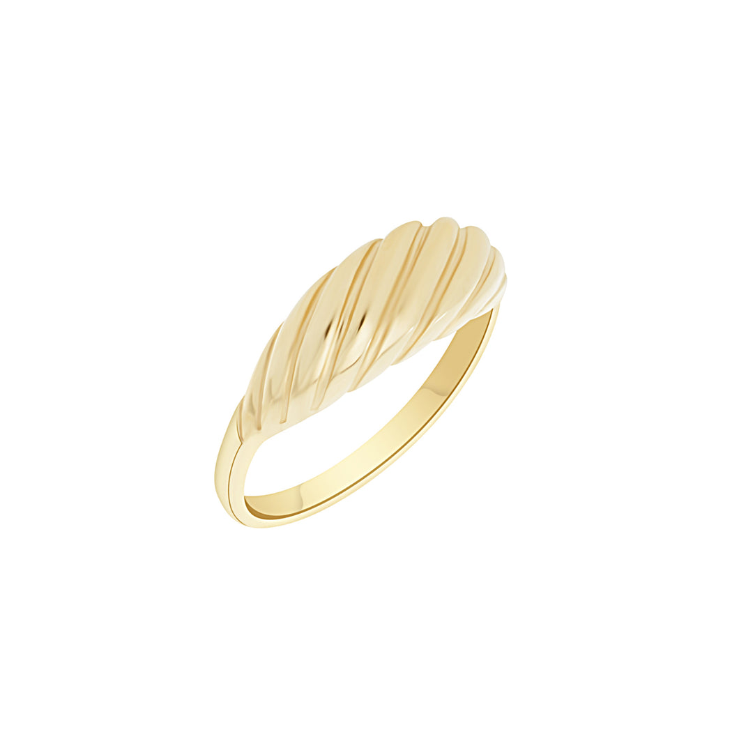 14k Yellow Gold Twist Ring 2.7gr Size 8
