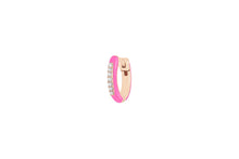 Load image into Gallery viewer, 14K Rose Gold Pink Enamel Diamond Single Earring
