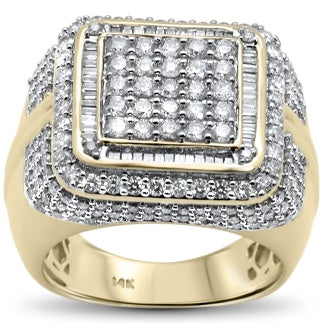 14K Yellow Gold Diamond Men's Ring
