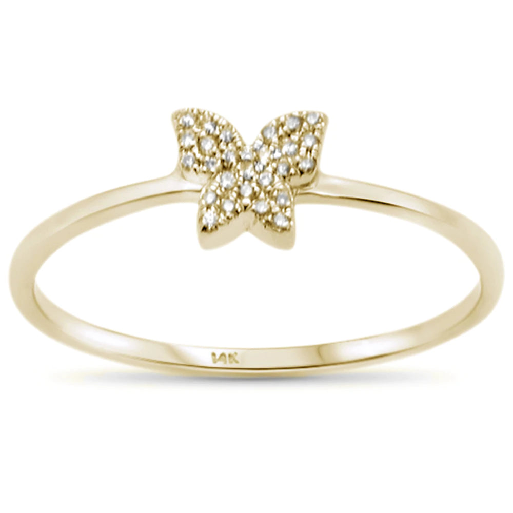 14KT Yellow Gold Trendy Butterfly Diamond Ring