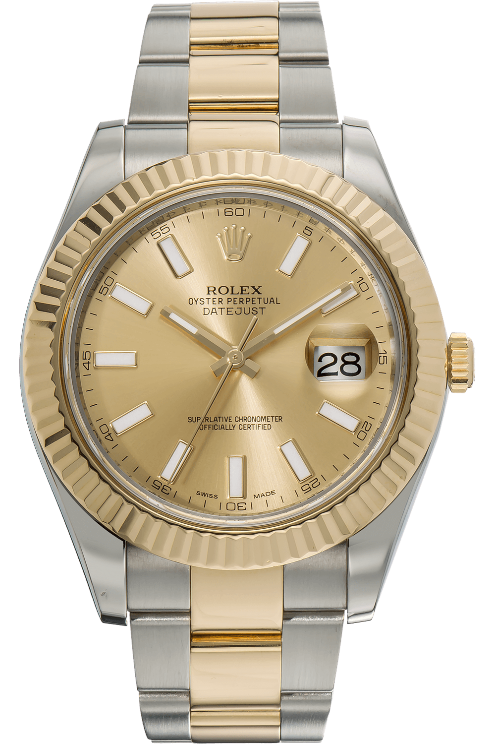 Rolex Datejust 41mm Two-Tone Oyster Bracelet Champagne Stick Dial