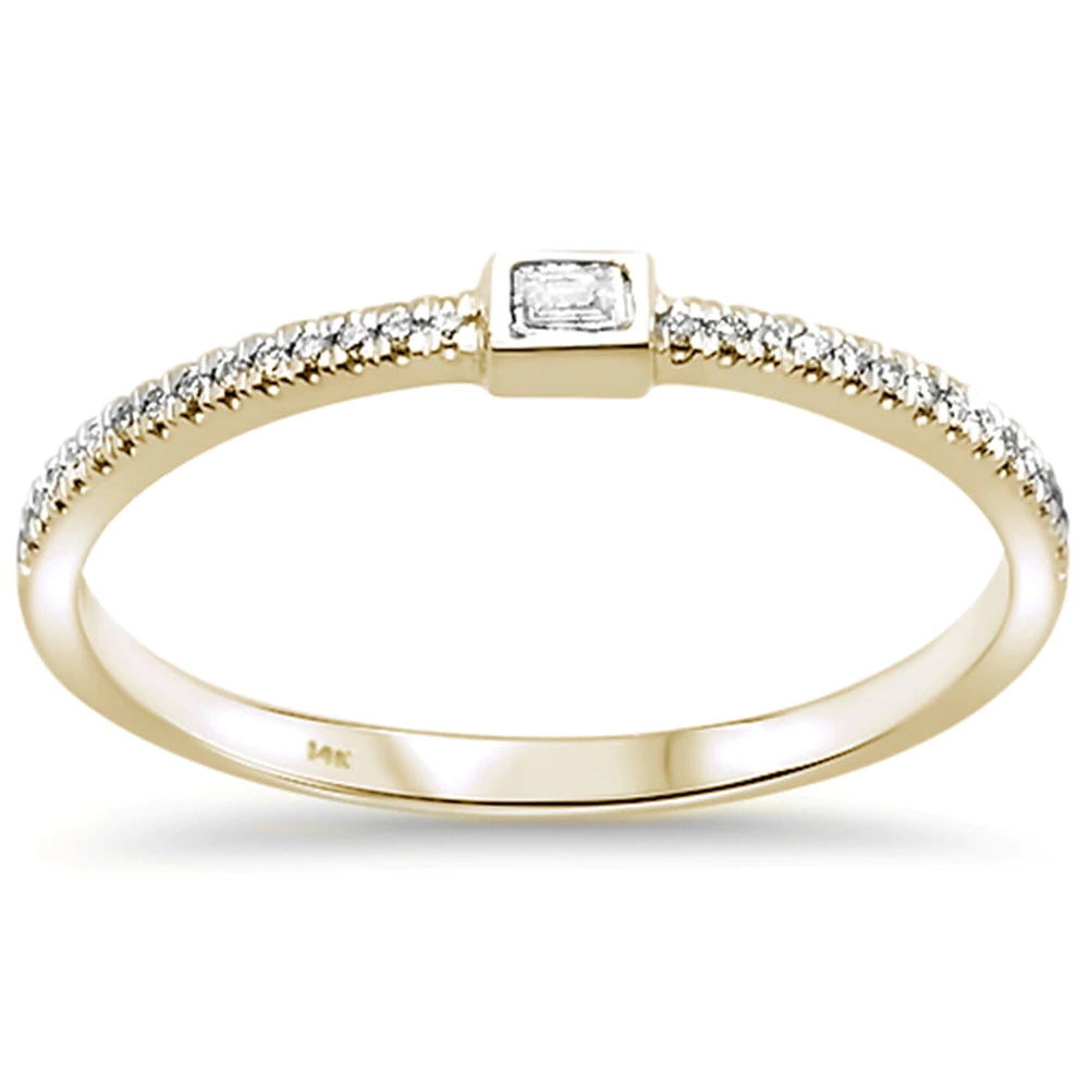 14k Yellow Gold Trendy Bezel Set Diamond Ring