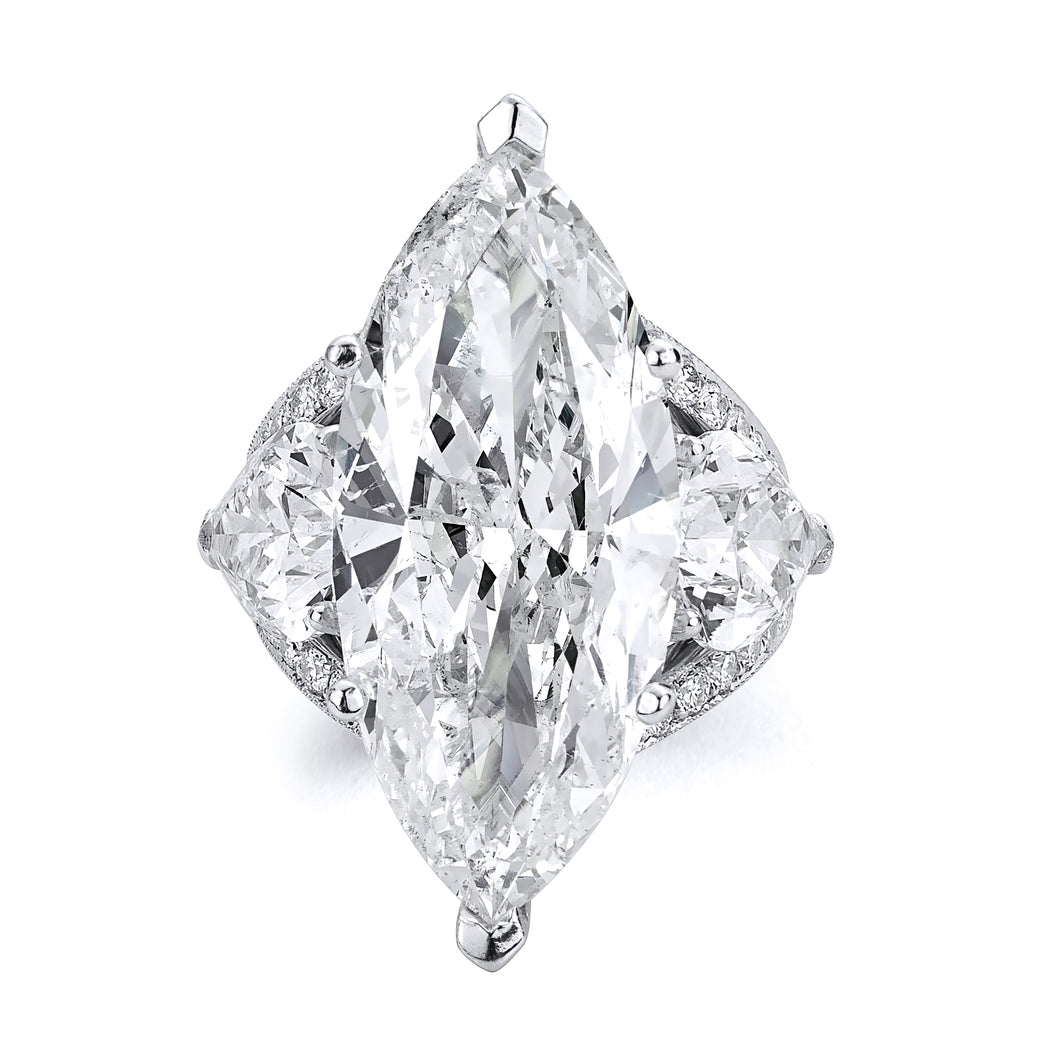 18k Ladies Diamond Ring - Marquise Cut 15.36ct