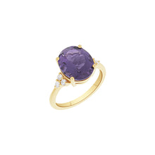 Load image into Gallery viewer, 14k Yellow Gold Purple Amethyst Ring
