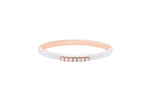 Load image into Gallery viewer, 14K Rose Gold White Enamel Diamond Band Ring
