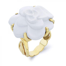 Load image into Gallery viewer, Pre-Owned Chanel 18K Yellow Gold Agate Flower Ring
