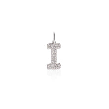 Load image into Gallery viewer, 19K White Gold &amp; Diamond Initial &quot;I&quot; Charm
