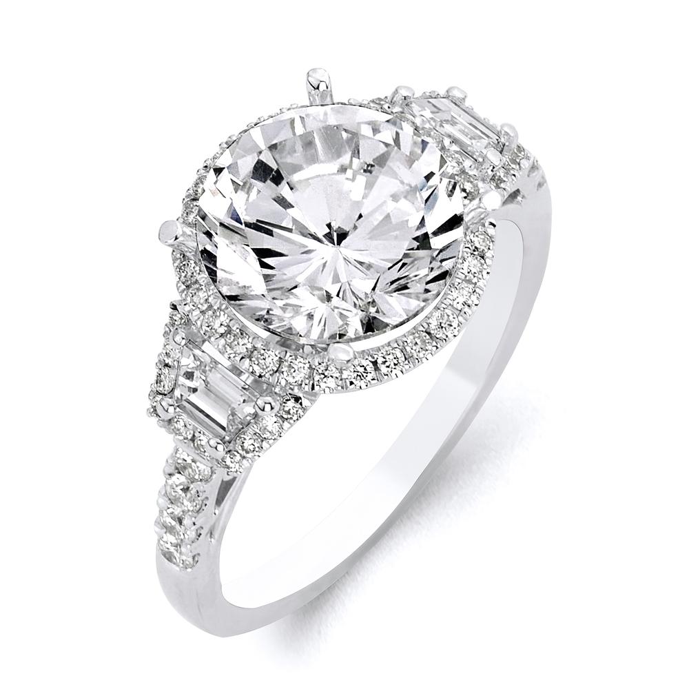 18k White Gold Brilliant Round Cut Diamond Engagement Ring
