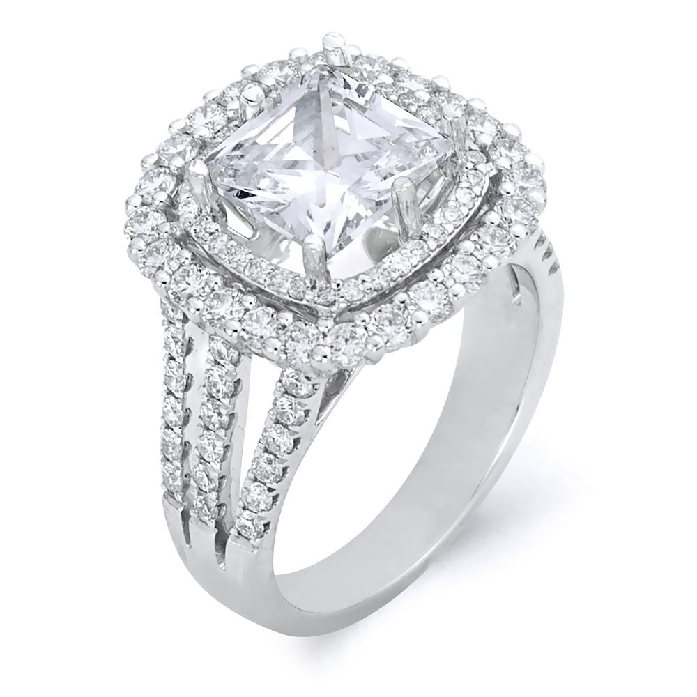 18k White Gold 1.30 Carat Diamond Engagement Ring (Center stone is not included)