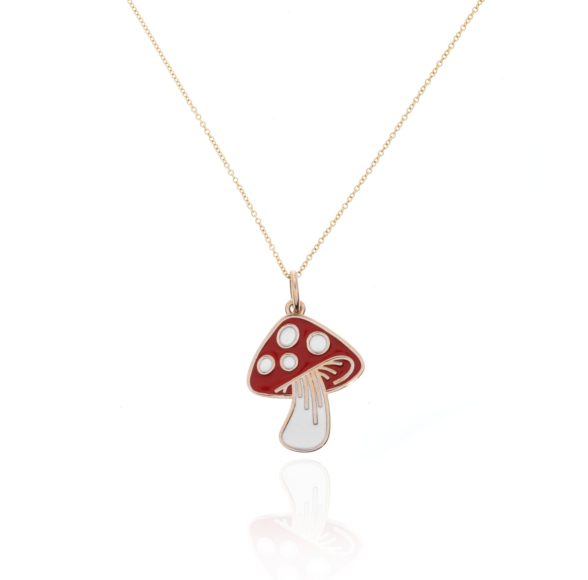 Brushed Yellow Gold Mushroom Diamond Necklace – Meira T Boutique