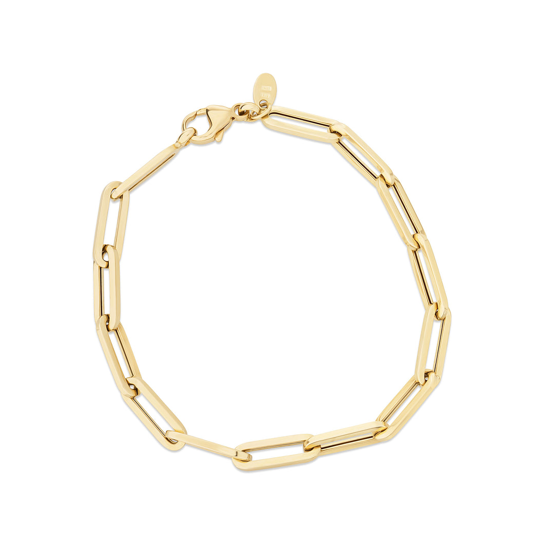 14K Yellow Gold Paper Clip Bracelets