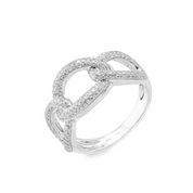 14K White Gold Link Diamond Ring 0.55 Carat