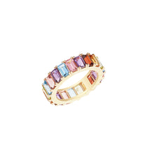 Load image into Gallery viewer, 14k Yellow Gold Multicolor Eternity Band
