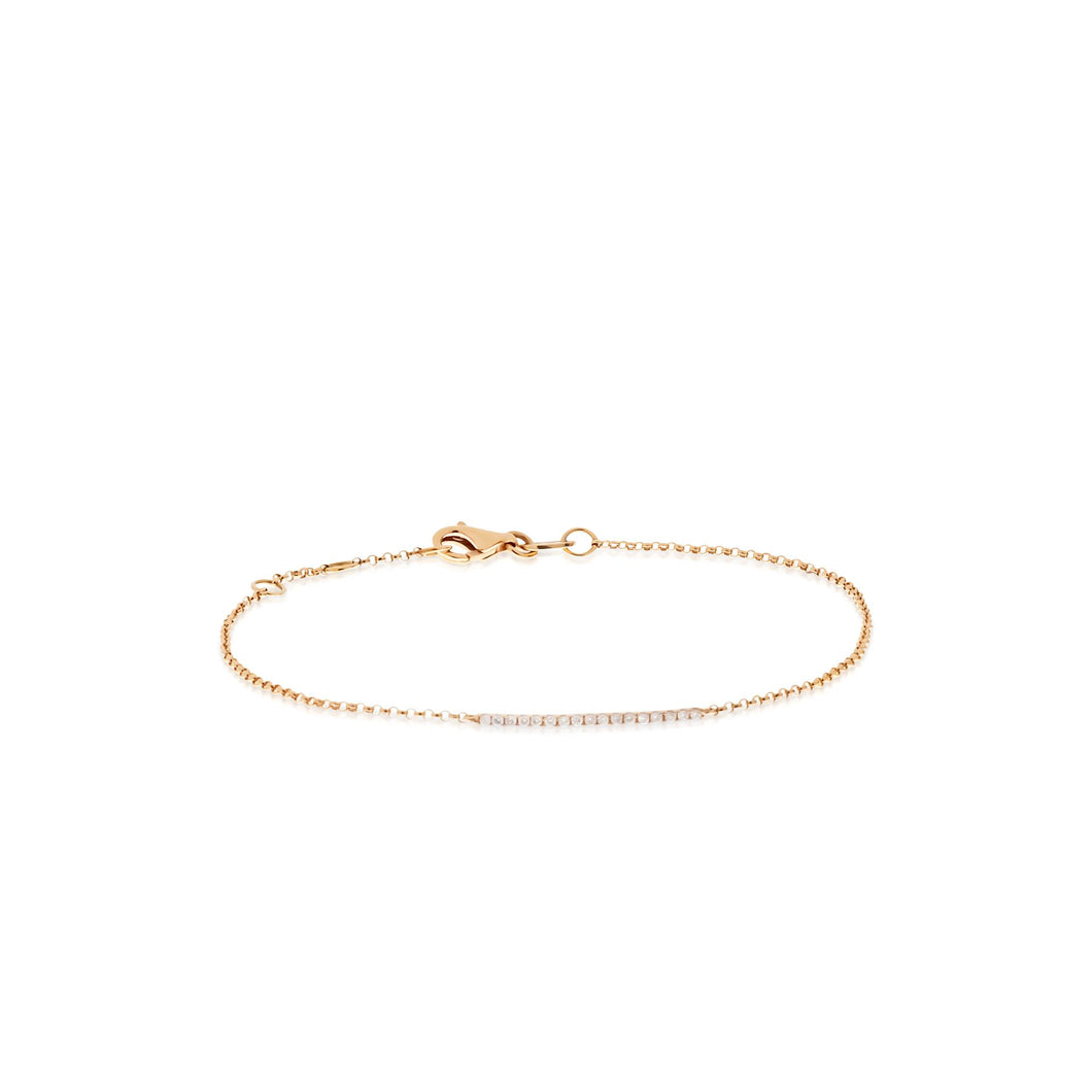 18k Rose Gold Thin Diamond Bracelet