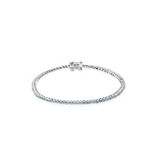 Load image into Gallery viewer, 14K White Gold 7&quot; Aquamarine Tennis Bracelet
