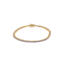 Load image into Gallery viewer, 14K Yellow Gold 7&quot; Natural Tanzanite Bracelet
