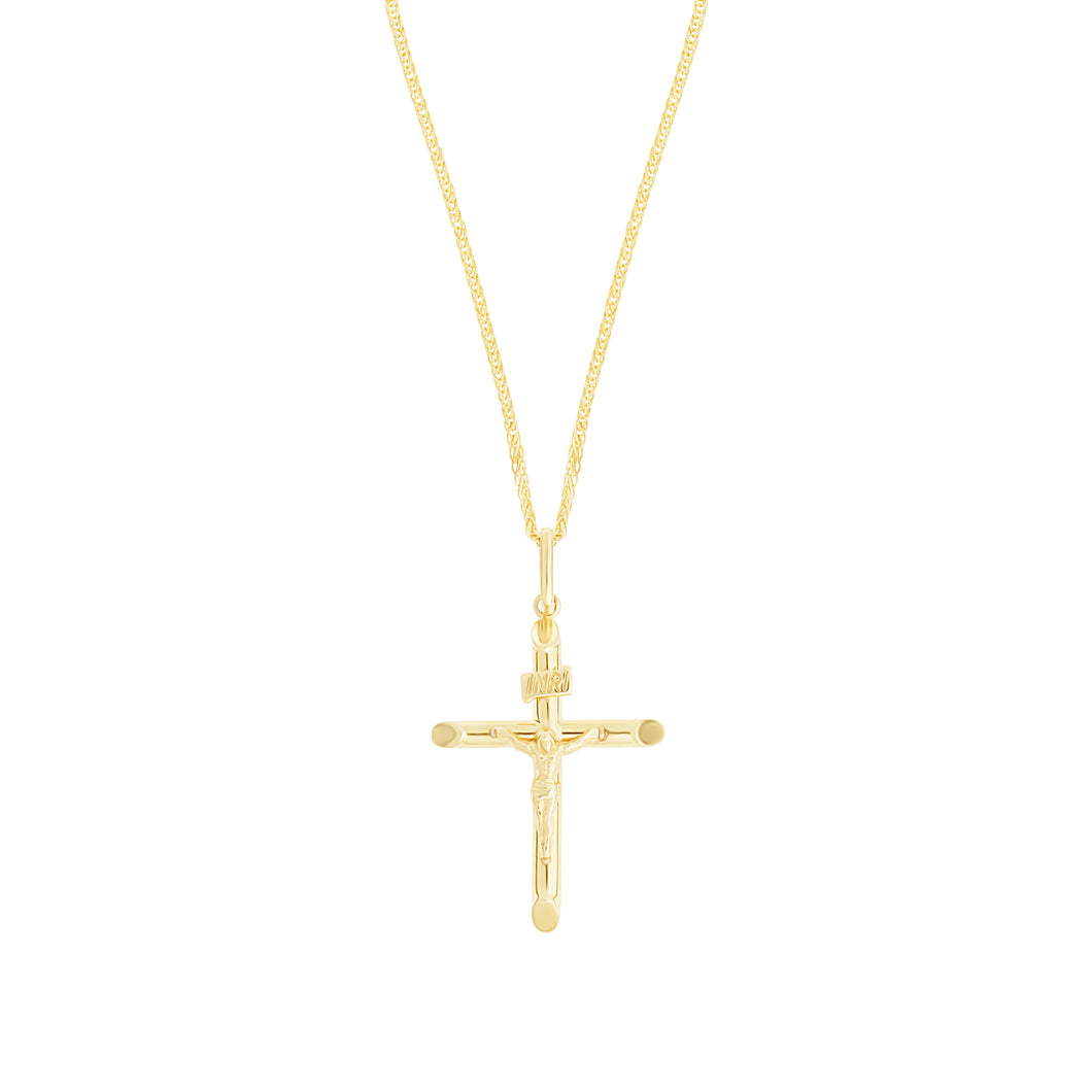 14k Yellow Gold Cross with Jesus