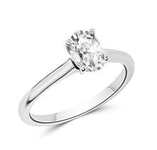 Load image into Gallery viewer, 14K White Gold .70 Carat Oval Diamond Solitaire Ring
